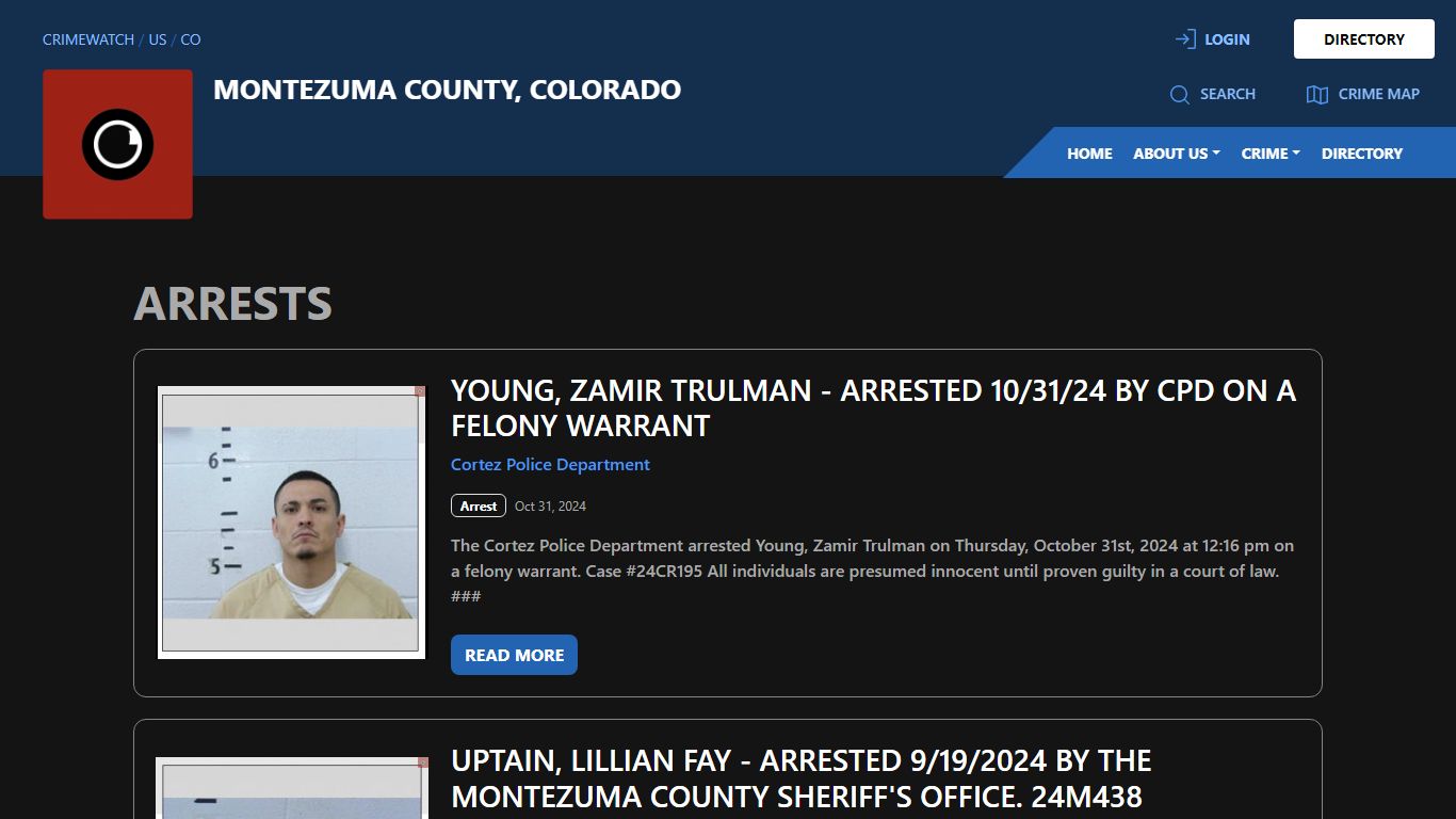 Arrests for Montezuma County, Colorado | CRIMEWATCH