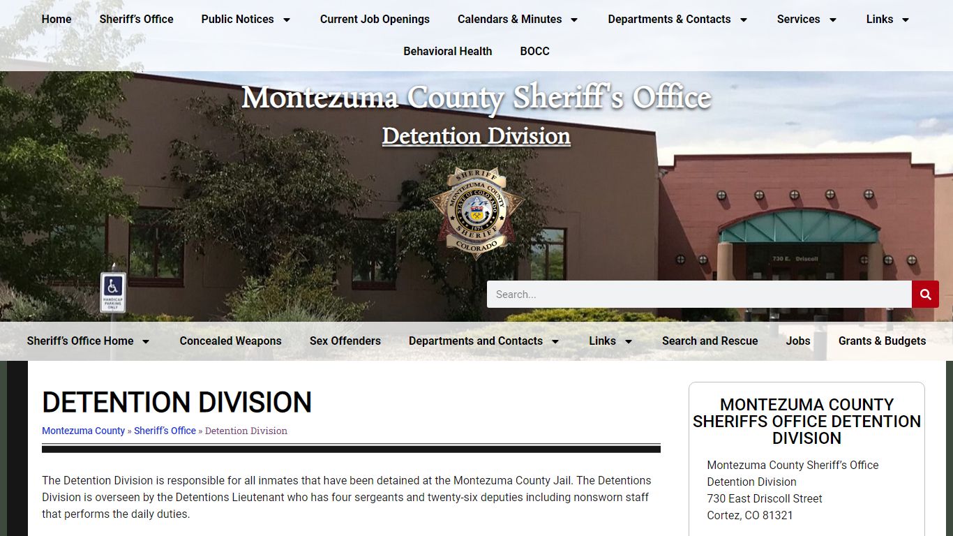 Detention Division - Montezuma County